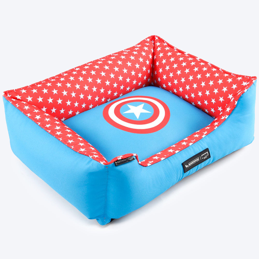 HUFT X©Marvel Captain America Lounger Dog Bed - Heads Up For Tails