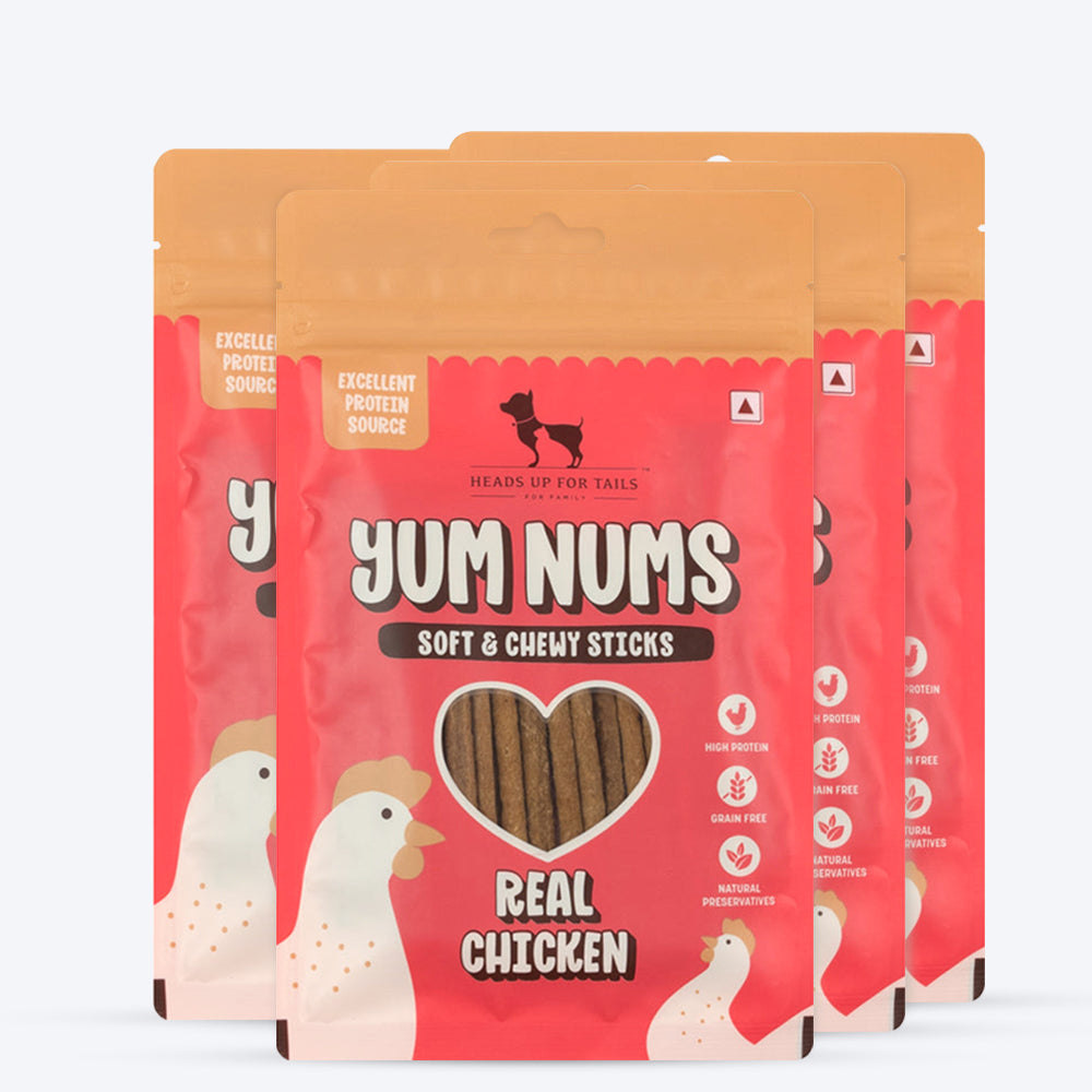 HUFT Yum Nums Soft & Chewy Sticks Real Chicken Treat For Dogs - 75g - Heads Up For Tails
