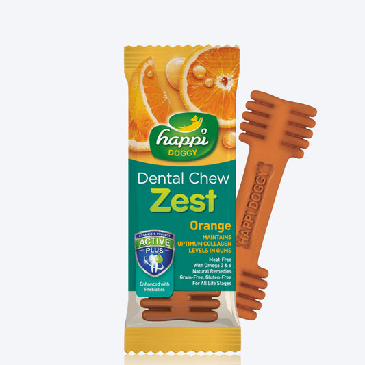 Happi Doggy Vegetarian Dental Chew - Zest - Orange (Singles) - 25 g-1