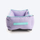 HUFT Personalised Lounger Dog Bed (Free Bone Cushion) - Lilac with Turquoise Piping_10