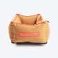 HUFT Personalised Lounger Dog Bed (Free Bone Cushion) - Brown With Coral Piping_09