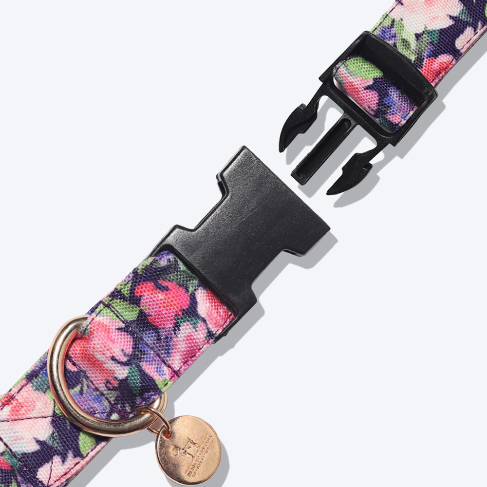 HUFT Flower Power Dog Collar With Free Bow Tie - Heads Up For Tails