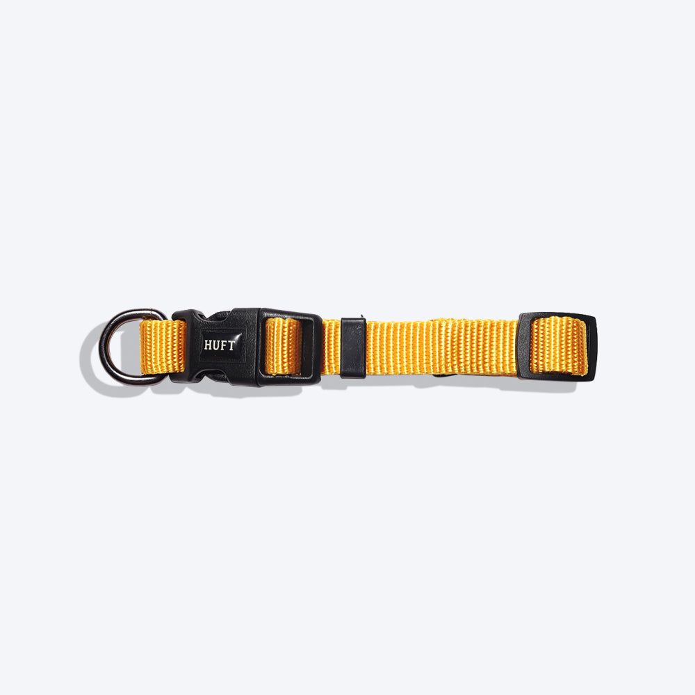 HUFT Nylon Collar For Puppies and Small Dogs - Yellow - Heads Up For Tails