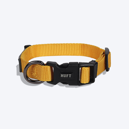 HUFT Nylon Collar For Puppies and Small Dogs - Yellow - Heads Up For Tails