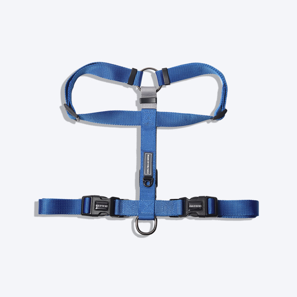 HUFT Essentials Nylon Dog H-Harness - Blue - Heads Up For Tails