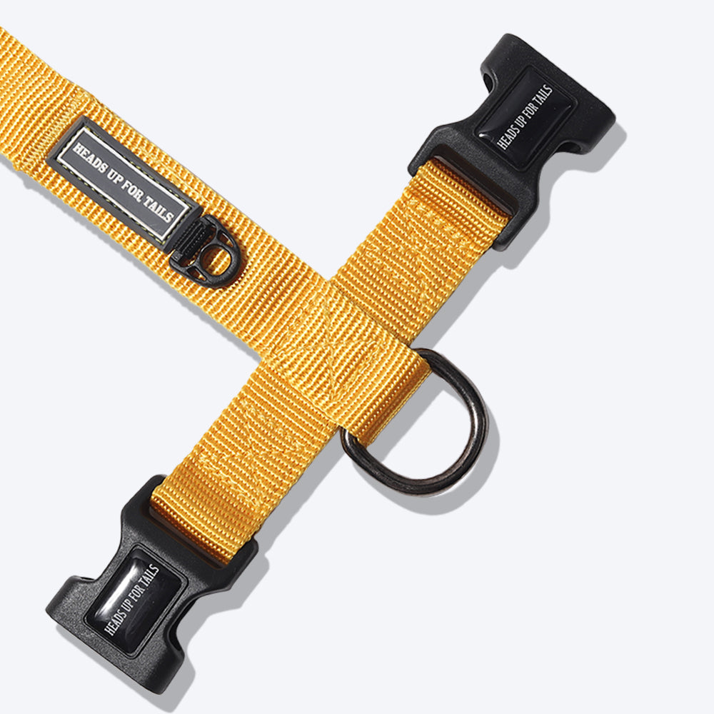 HUFT Essentials Nylon Dog H-Harness - Yellow - Heads Up For Tails