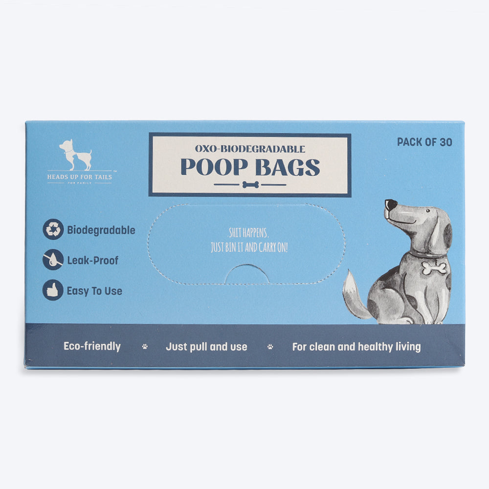 HUFT Oxo-Biodegradable Poop Bags - Pack of 30 - Heads Up For Tails