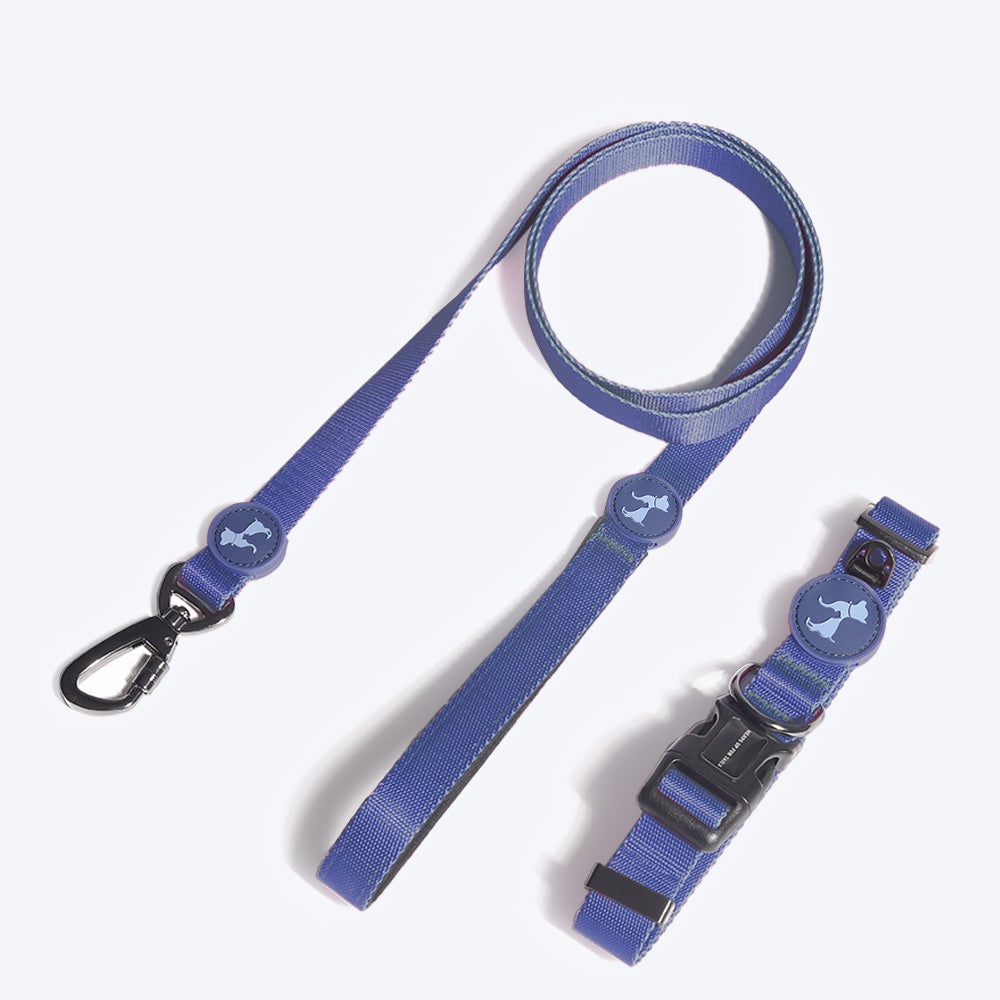 HUFT Nylon Dog Collar and Leash -Navy - (set of 2) - Heads Up For Tails