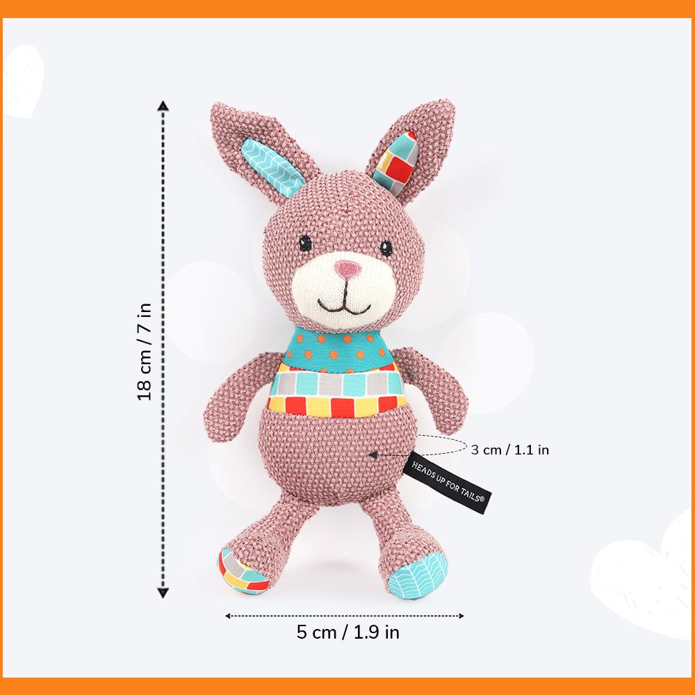 HUFT Puppy Play Fluffy Rabbit Dog Toy - Heads Up For Tails