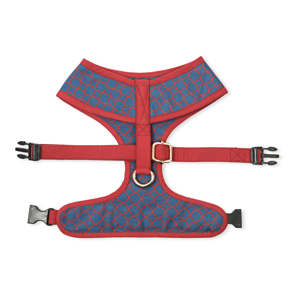 HUFT The Indian Collective Raag Small Dog Harness - Red & Blue6