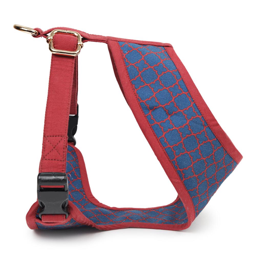 HUFT The Indian Collective Raag Small Dog Harness - Red & Blue5