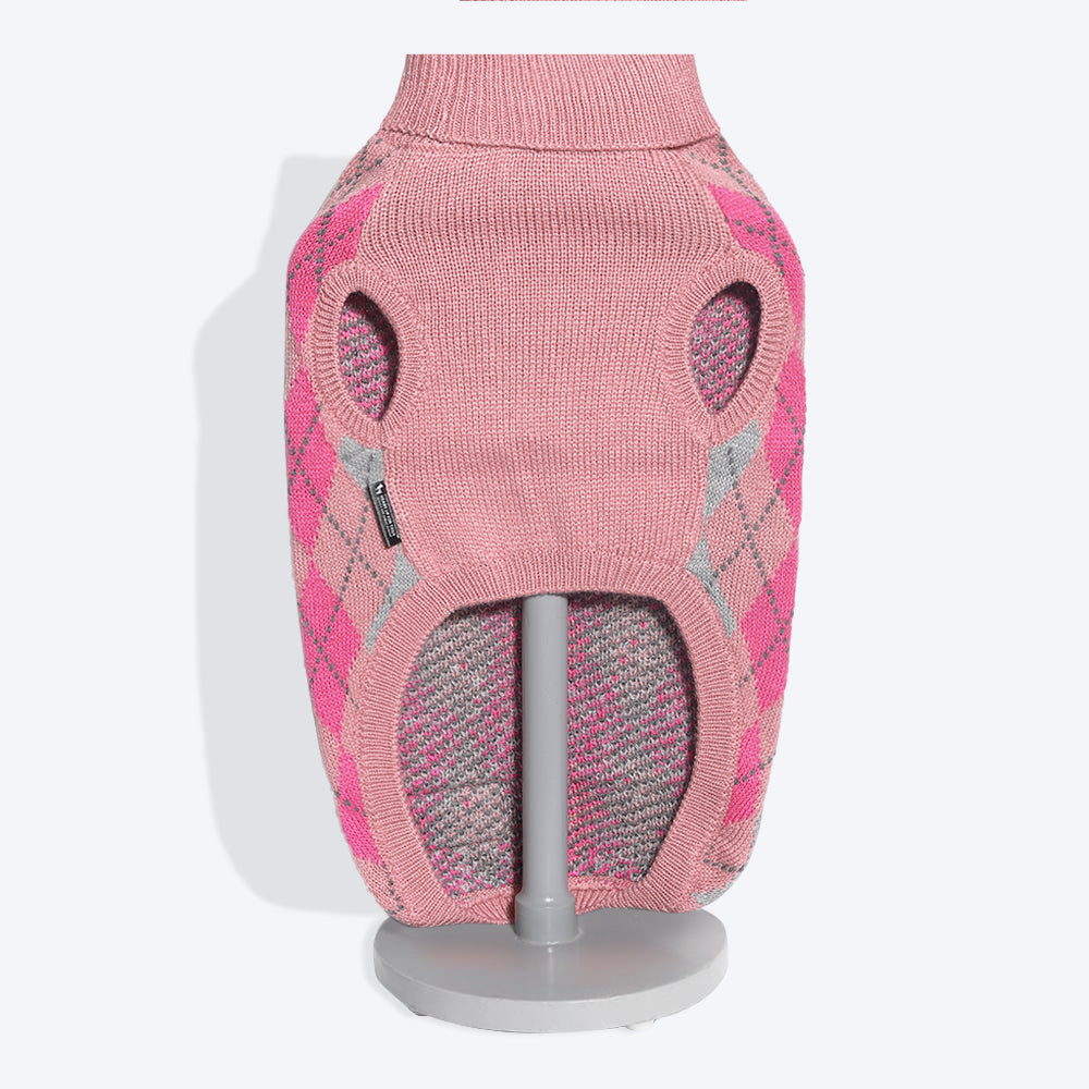 HUFT Argyle Dog Sweater - Pink5