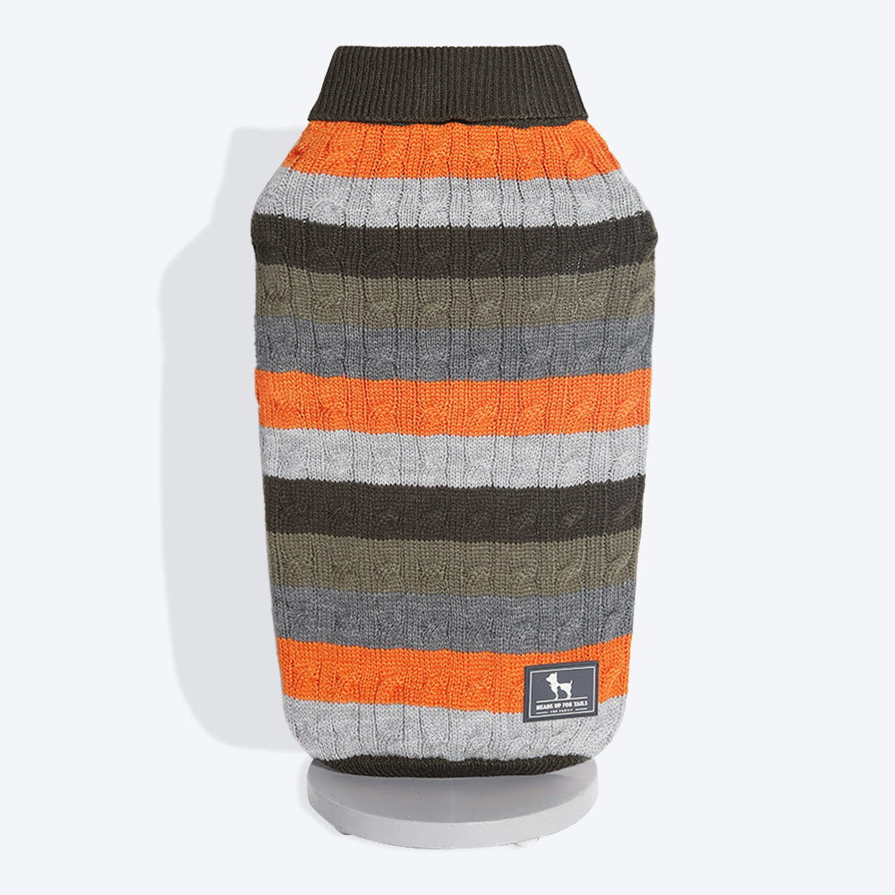 HUFT Cable Knit Cat Sweater - Grey, Stretchable, Lightweight