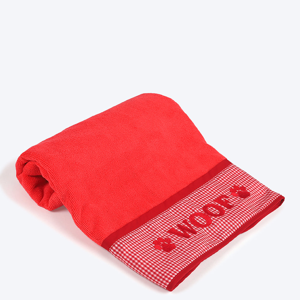 HUFT Microfibre Towel for Pets - Red - Heads Up For Tails