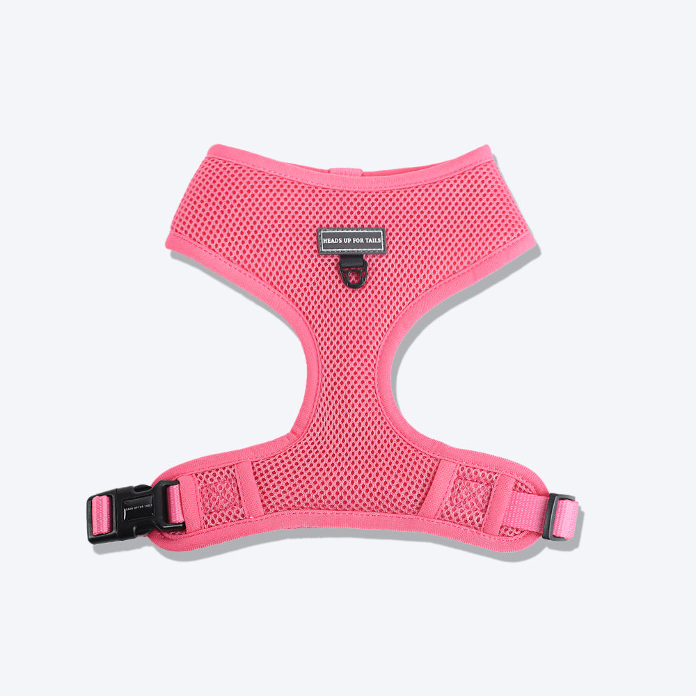 HUFT Classic Mesh Dog Harness Pink Heads Up For Tails