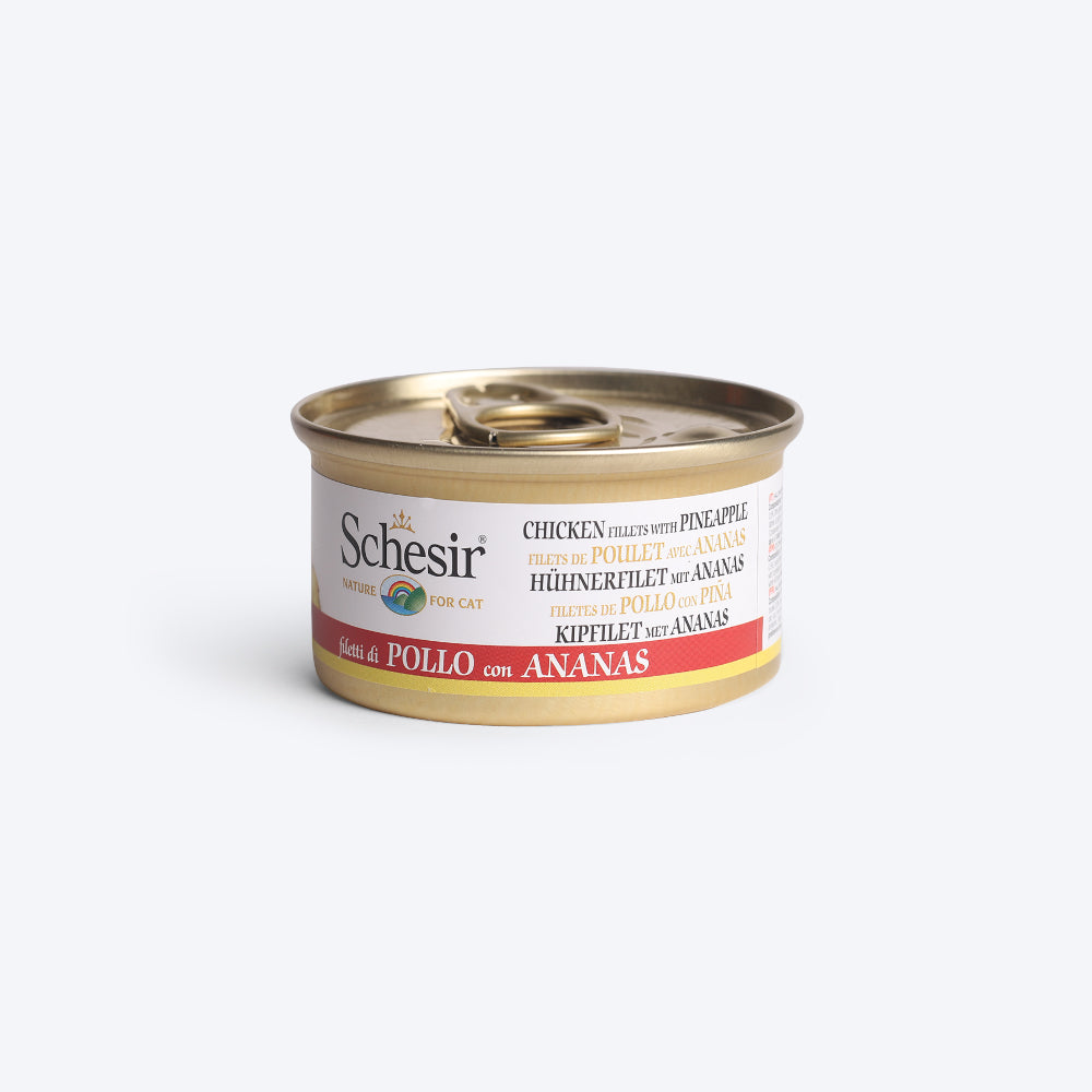 Schesir 40% Chicken Fillets With Pineapple Canned Wet Cat Food - 75 g - Heads Up For Tails