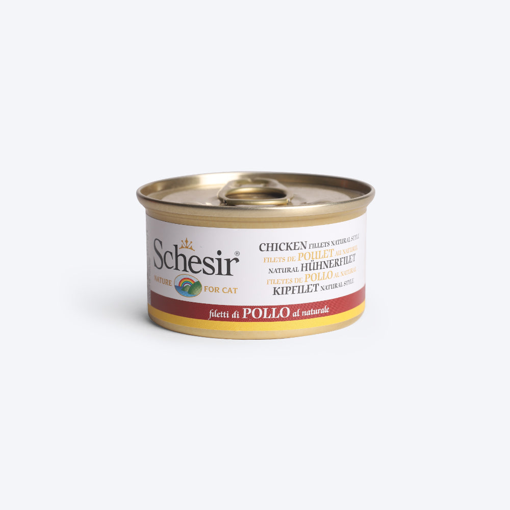 Schesir Nature Chicken Fillets Canned Wet Cat Food - 85 g - Heads Up For Tails