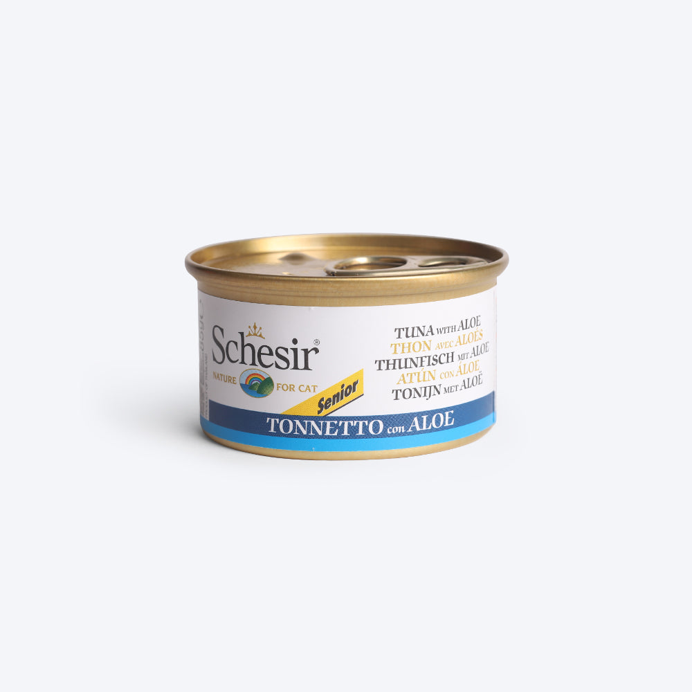 Schesir 51% Tuna with Aloe Senior Wet Cat Food - 85 g - Heads Up For Tails