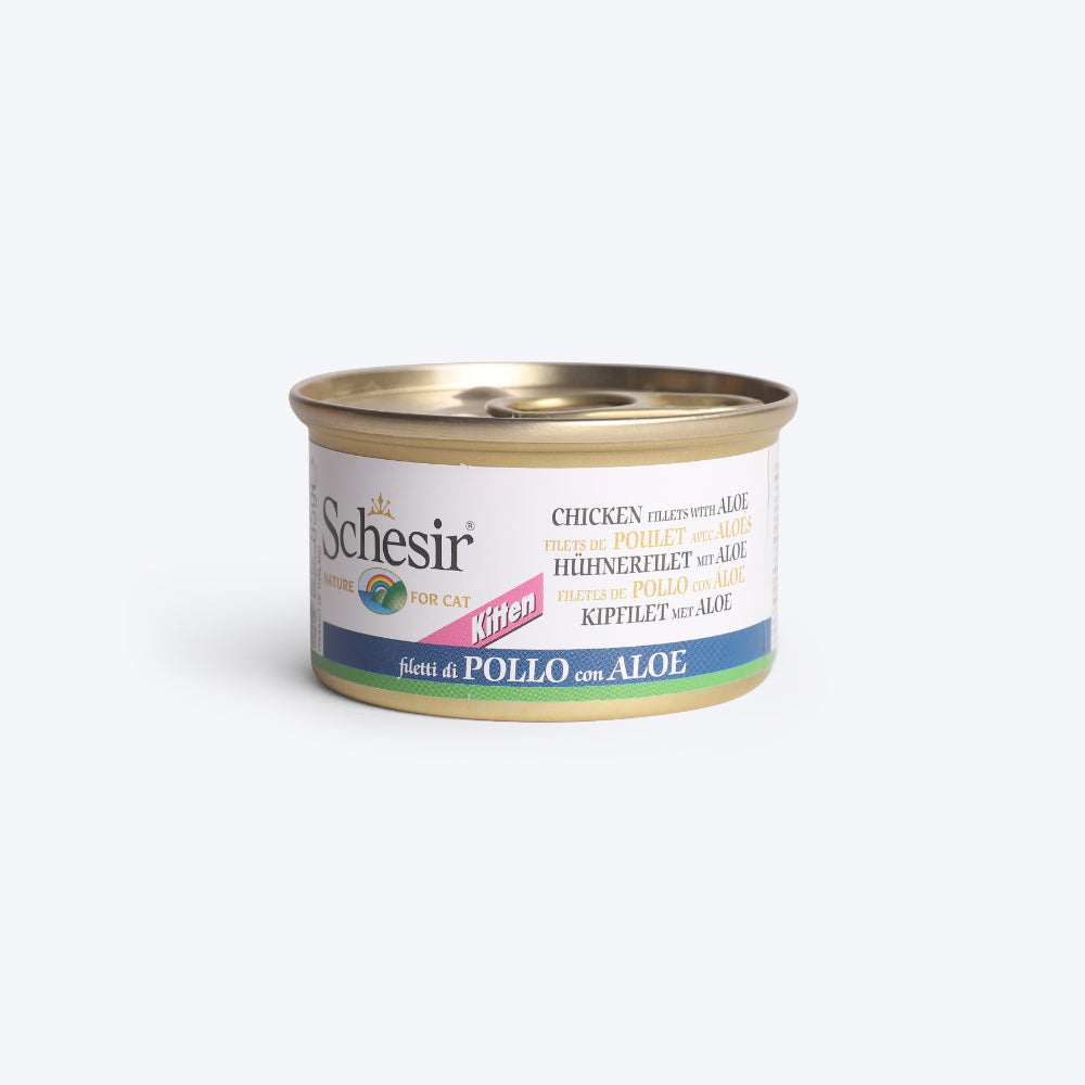 Schesir 61% Chicken Fillets with Aloe Wet Kitten Food - 85 g - Heads Up For Tails