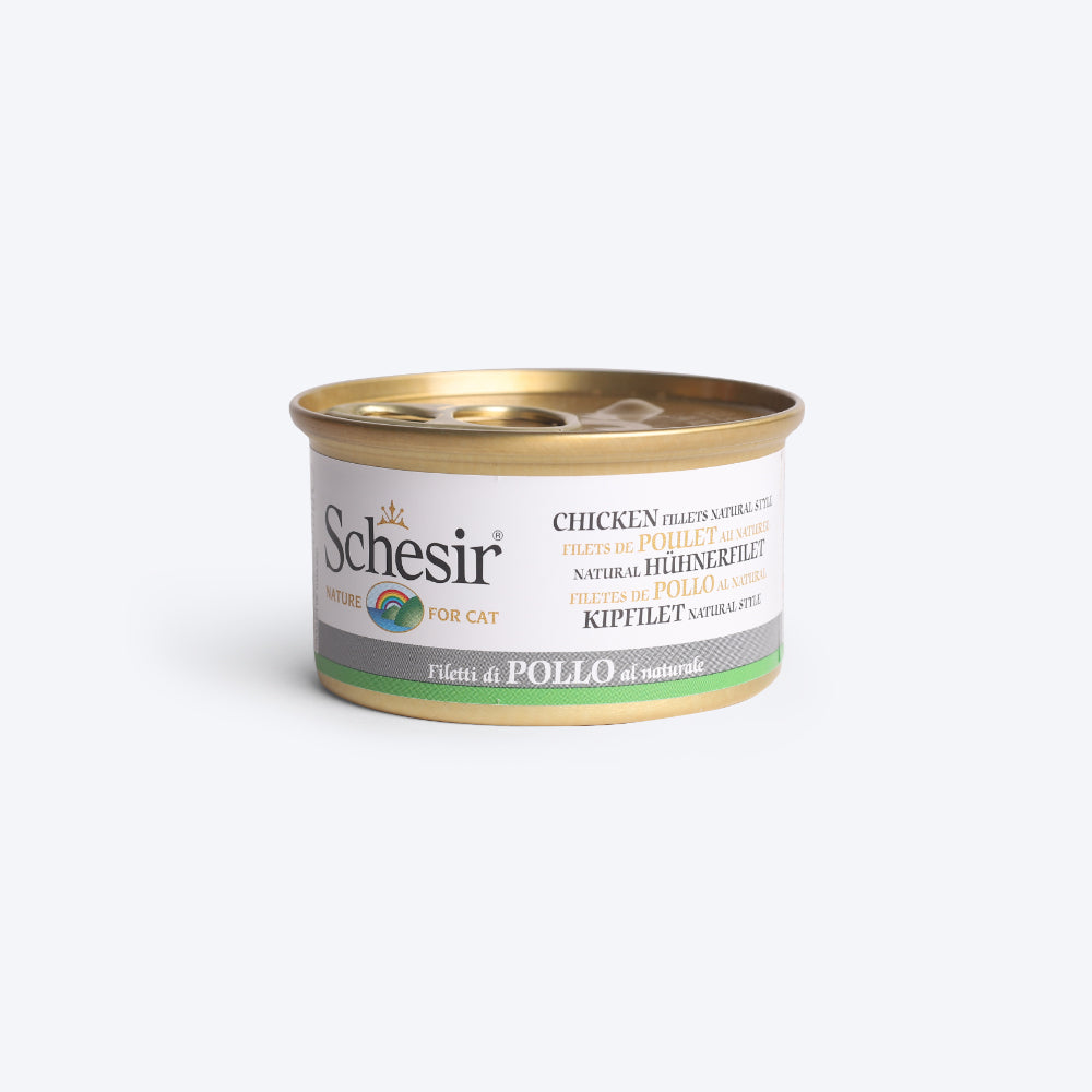 Schesir 57% Chicken Fillets Natural Style Wet Cat Food - 85 g - Heads Up For Tails