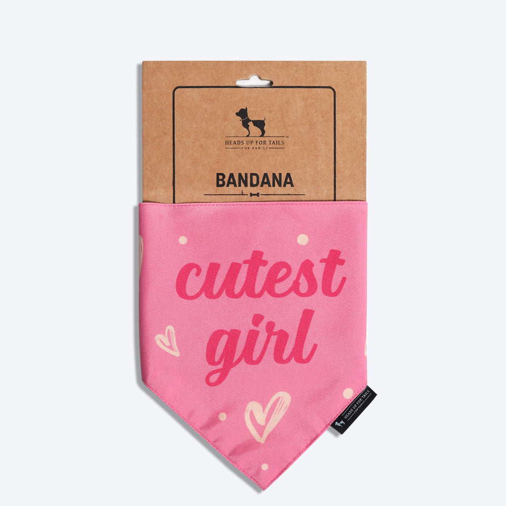 HUFT Cutest Girl Bandana For Puppy/Kitten - Pink - Heads Up For Tails