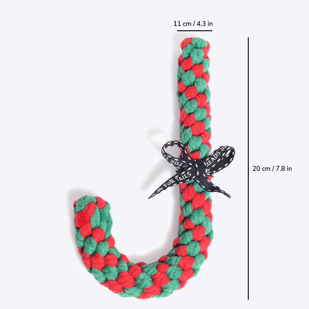 HUFT Happy Holidays Rope Dog Toy - Heads Up For Tails
