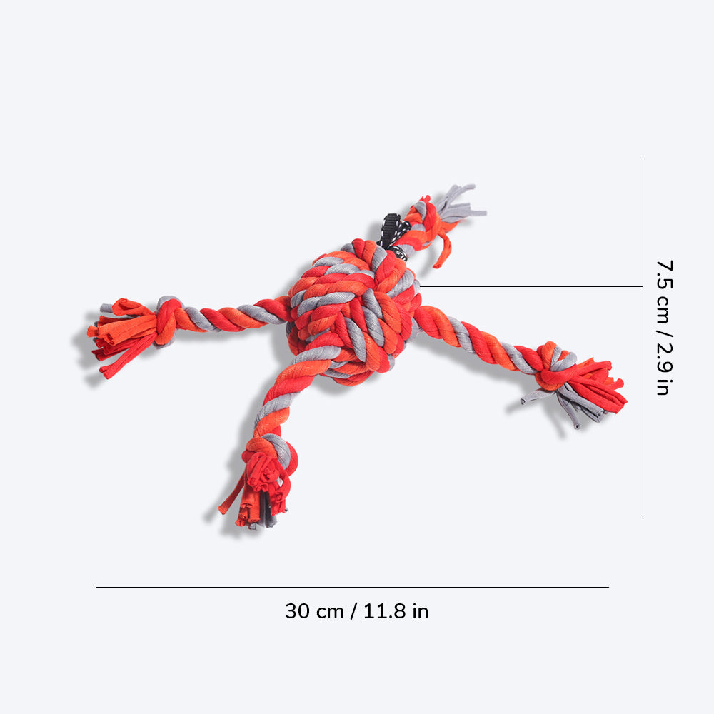 HUFT Twisty Rope Toy - Orange/ Grey - Heads Up For Tails