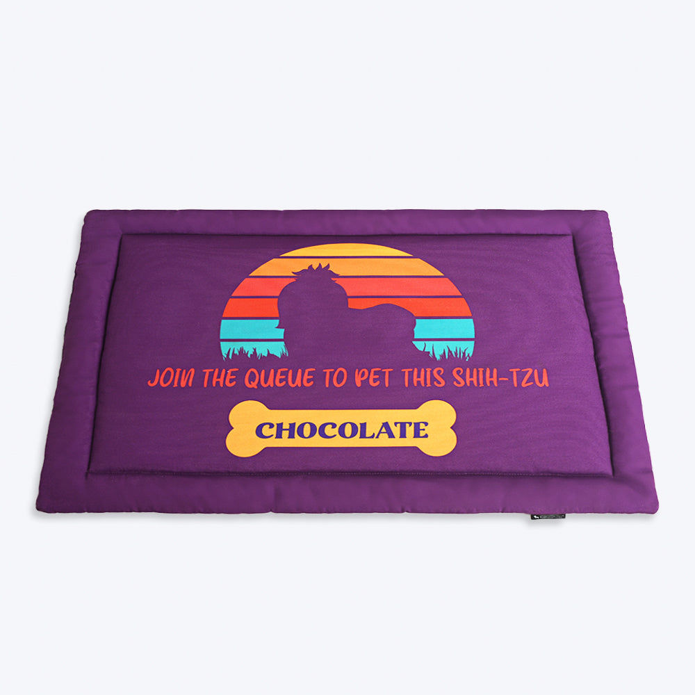 HUFT Personalised Join The Queue To Pet This Shih-Tzu Dog Mat - Heads Up For Tails