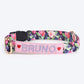 HUFT Personalised Flower Power Fabric Collar With Free Bow Tie For Dogs - Heads Up For Tails