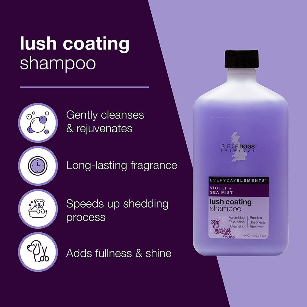 Isle of Dogs Everyday Lush Coating Dog Shampoo - Violet + Sea Mist - 500 ml - Heads Up For Tails