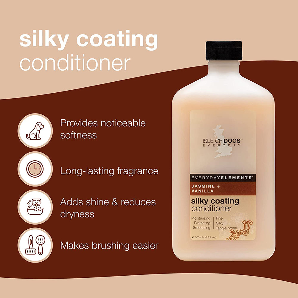 Isle of Dogs Everyday Silky Coating Dog Conditioner - Jasmine + Vanilla - 500 ml - Heads Up For Tails