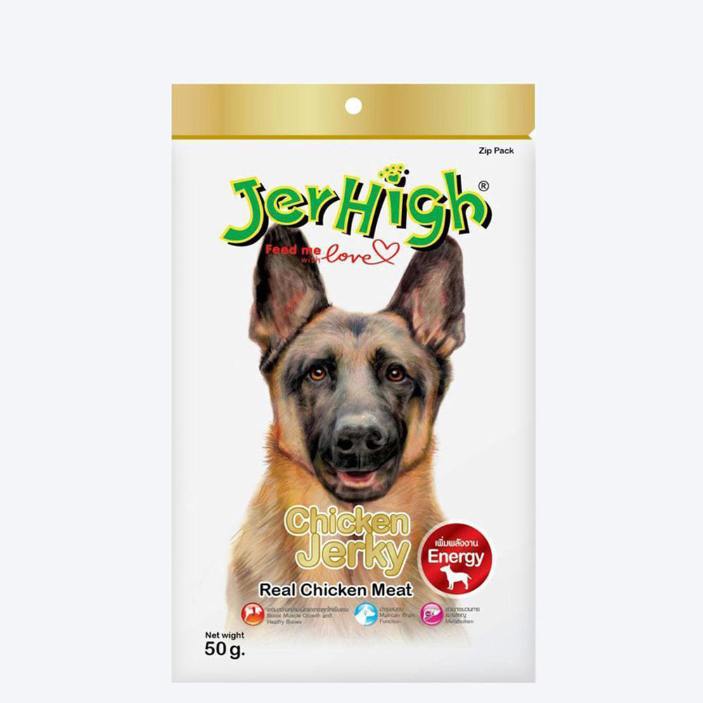JerHigh Chicken Jerky Dog Treats with Real Chicken Meat - 50 g_01