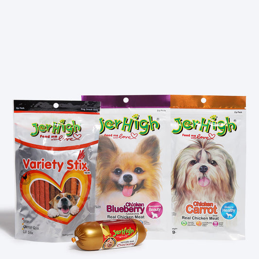 JerHigh Dog Treats Combos - Pack of 4 - Heads Up For Tails