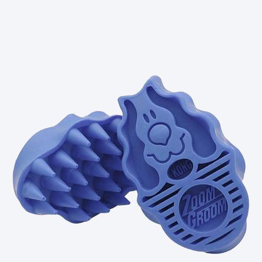 KONG Boysenberry Zoom Groom Dog Grooming Brush - Heads Up For Tails