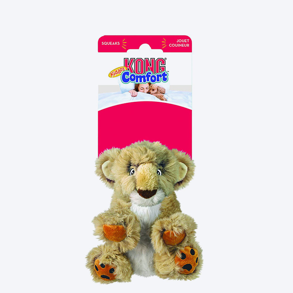 KONG Comfort Kiddos Lion Plush Dog Toy - Small - Heads Up For Tails