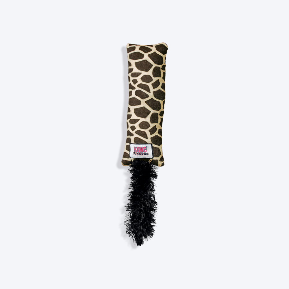 KONG Kickeroo Giraffe Print Cat Toy (With Catnip) - Heads Up For Tails