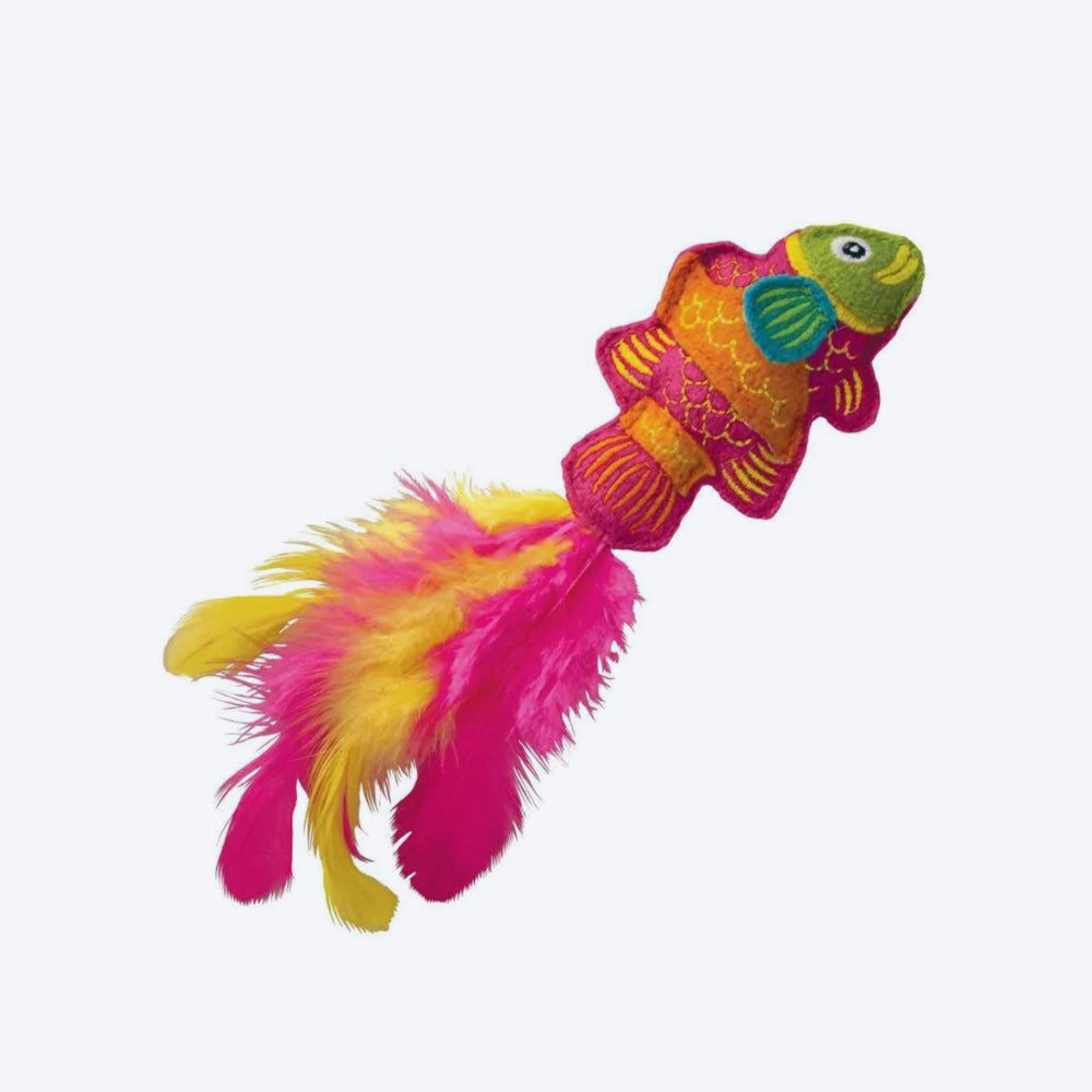 KONG Tropics Fish Cat Toy- Pink - Heads Up For Tails