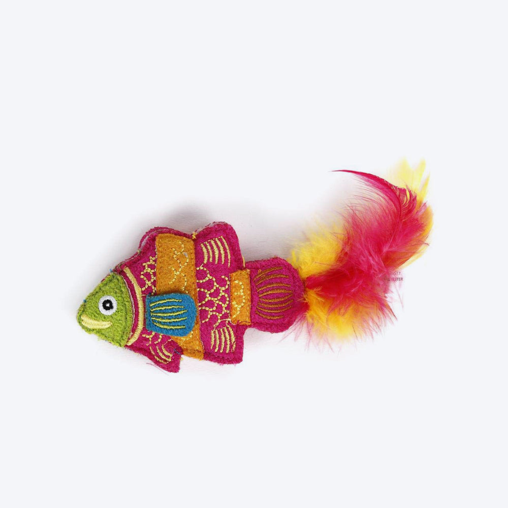 KONG Tropics Fish Cat Toy- Pink - Heads Up For Tails