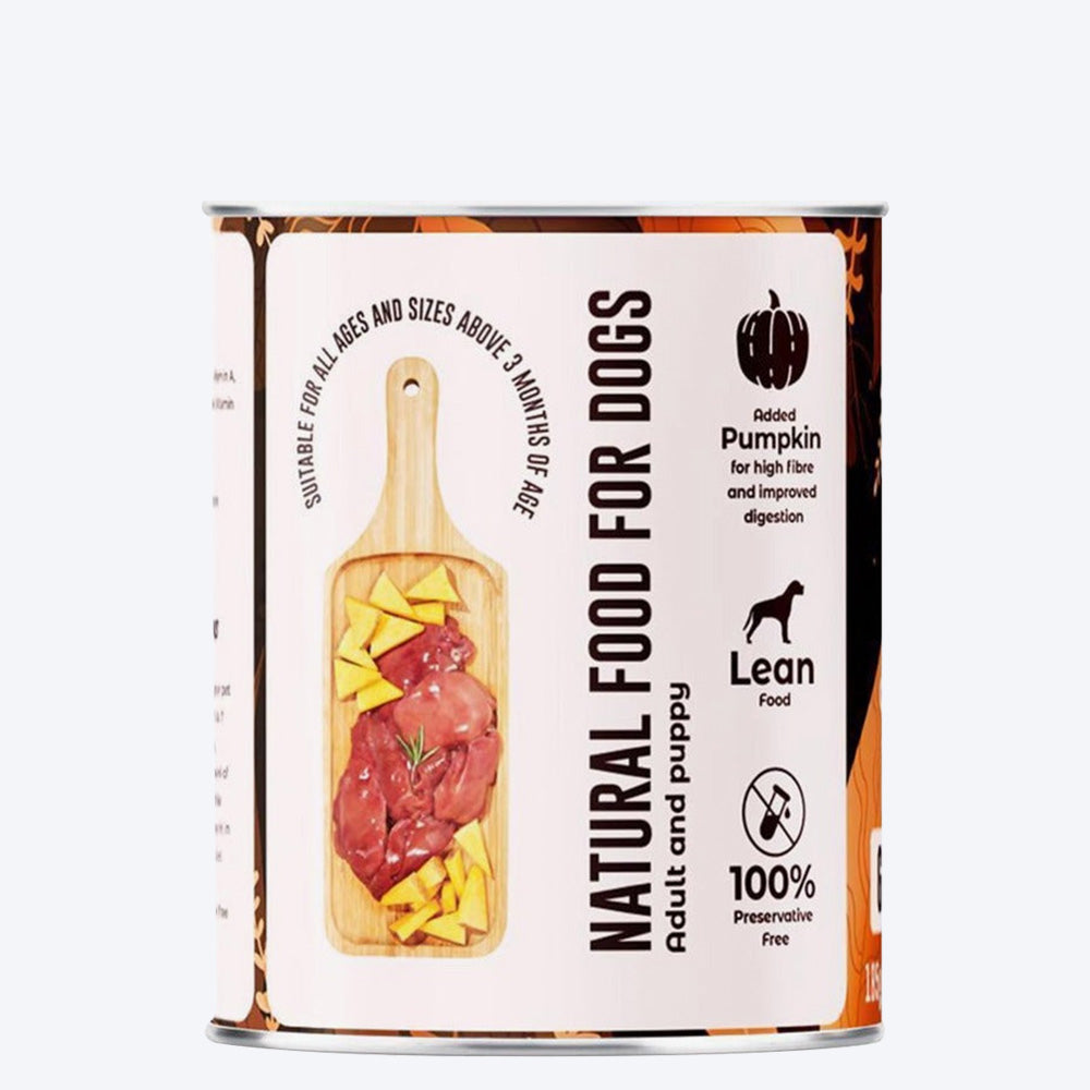 Kennel Kitchen Chicken Liver Gourmet Loaf with Pumpkin Wet Dog Food (All Breeds & Ages) - 185 g - Heads Up For Tails