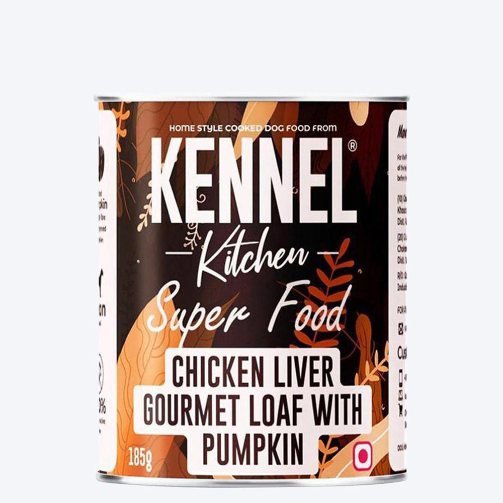 Kennel Kitchen Chicken Liver Gourmet Loaf with Pumpkin Wet Dog Food (All Breeds & Ages) - 185 g - Heads Up For Tails