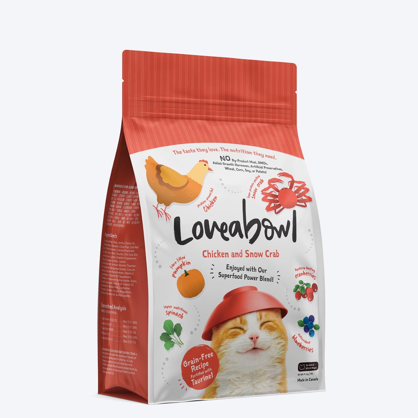 Loveabowl Grain Free Chicken & Snow Crab Cat Dry Food - Heads Up For Tails