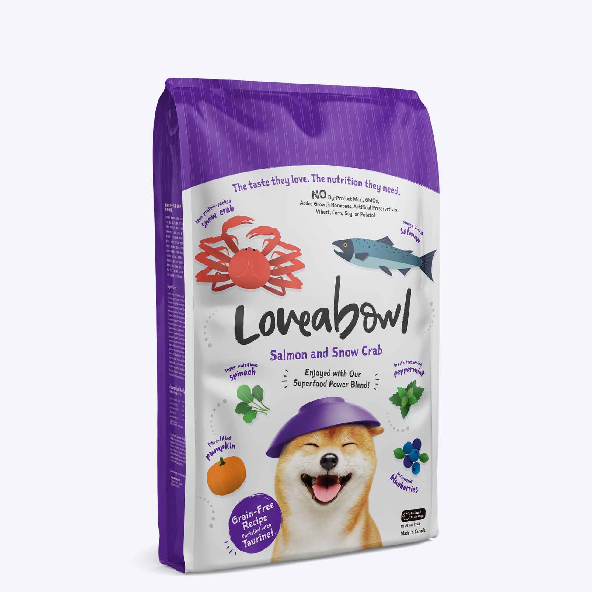 Loveabowl Grain Free Salmon With Snow Crab Hypoallergenic Dog Dry Food - Heads Up For Tails