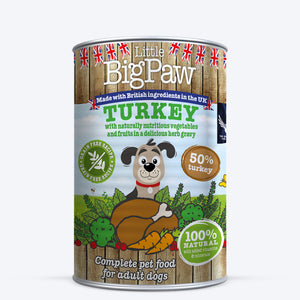 Little BigPaw Turkey with Broccoli, Carrots and Cranberries in a Rich Herb Gravy Wet Dog Food - 390 g - Heads Up For Tails