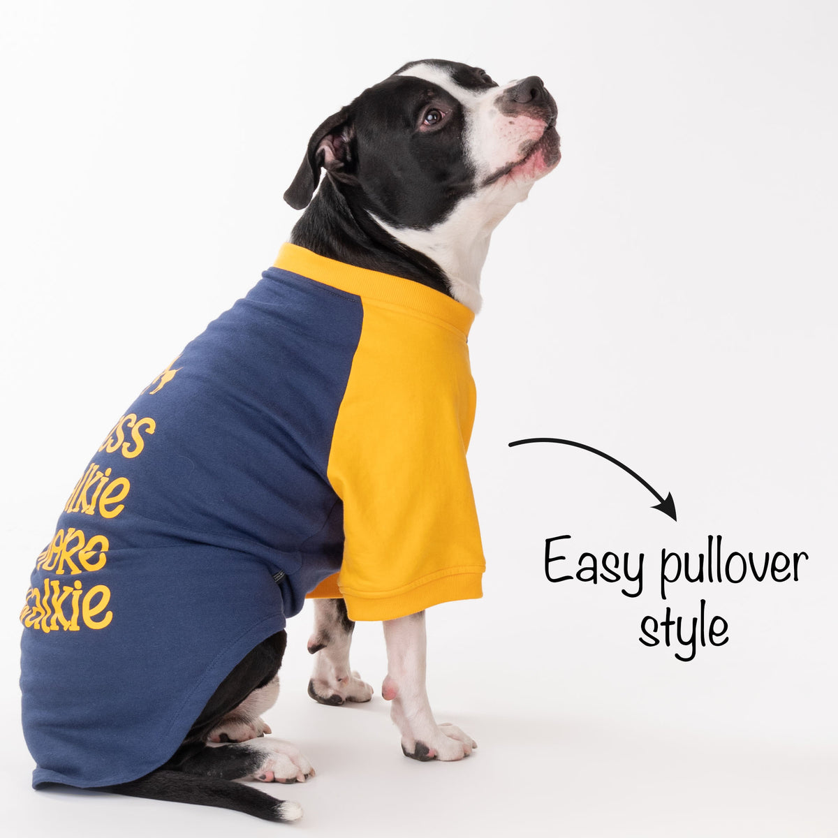 HUFT Less Talkie More Walkie Pet Sweatshirt - Navy - Heads Up For Tails