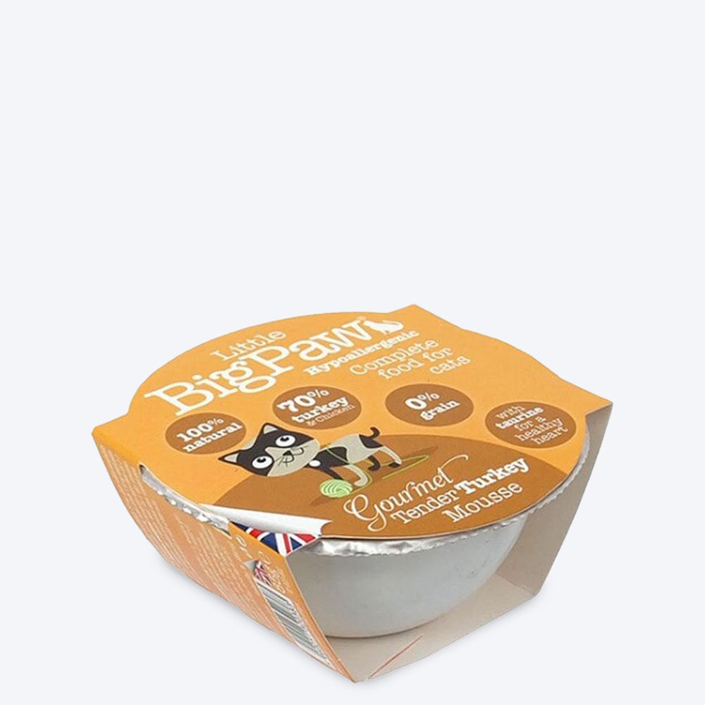 Little BigPaw Turkey Mousse (Gourmet Tender) Wet Cat Food - 85 g - Heads Up For Tails