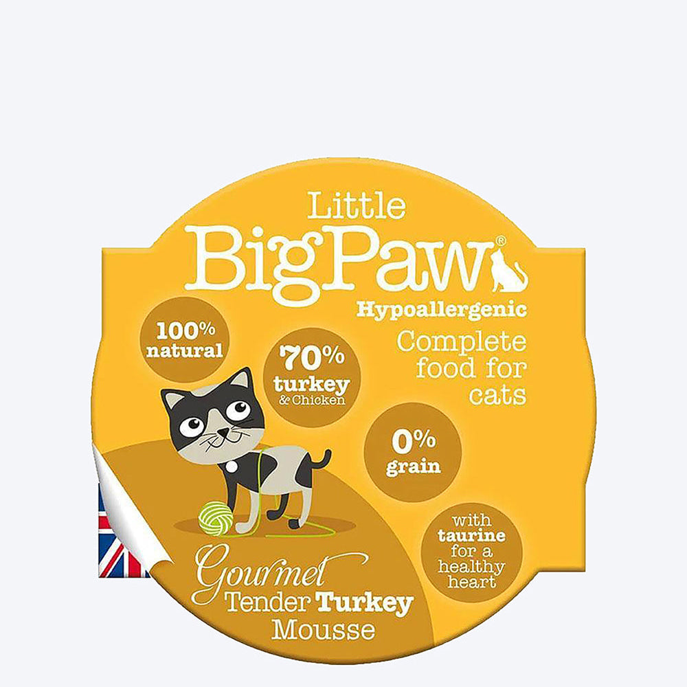 Little BigPaw Turkey Mousse (Gourmet Tender) Wet Cat Food - 85 g - Heads Up For Tails