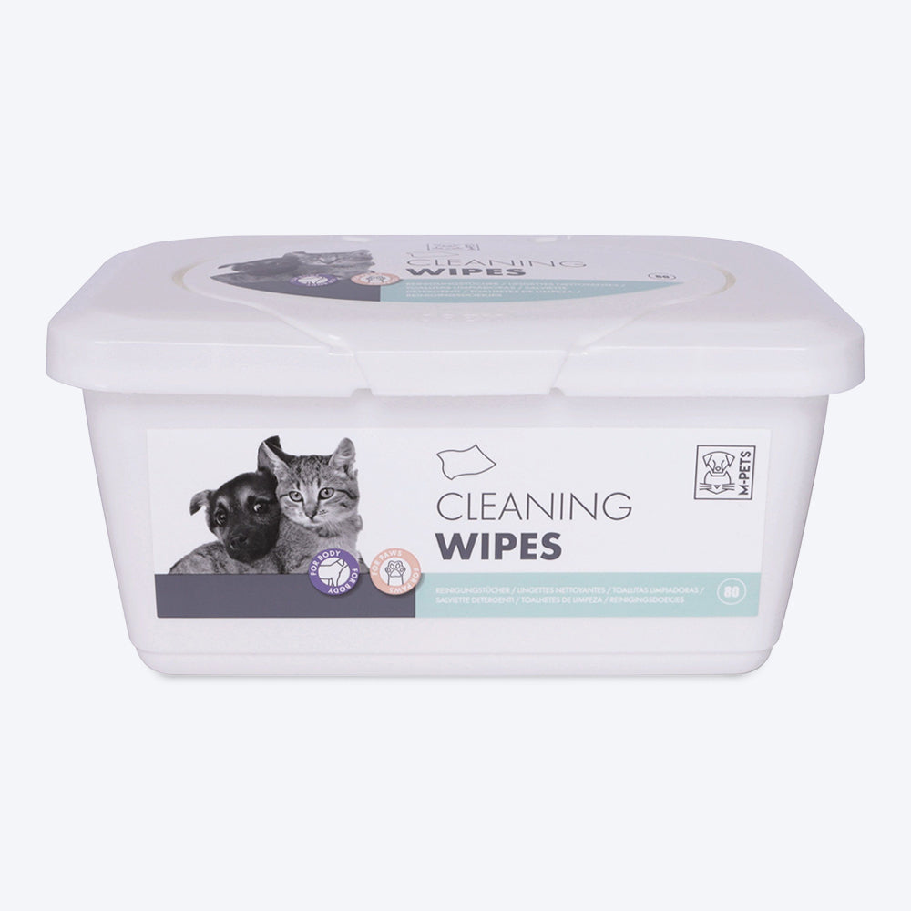M-Pets Cleaning Wipes for Dogs &amp; Cats - Body &amp; Paws - 80 Pcs