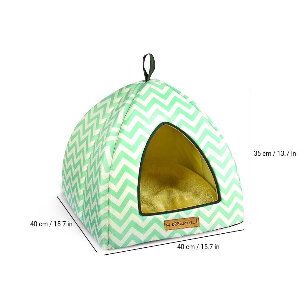 M-Pets Tasmania Tipi Green Cat Bed - Heads Up For Tails