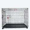 M-Pets Voyager Wire Crate with 2 Doors and Wheels - Heads Up For Tails
