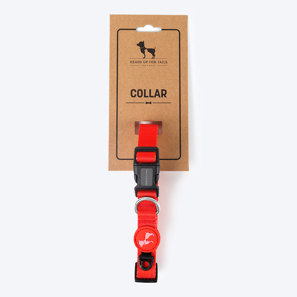 HUFT Classic Nylon Puppy Collar - Red - Heads Up For Tails